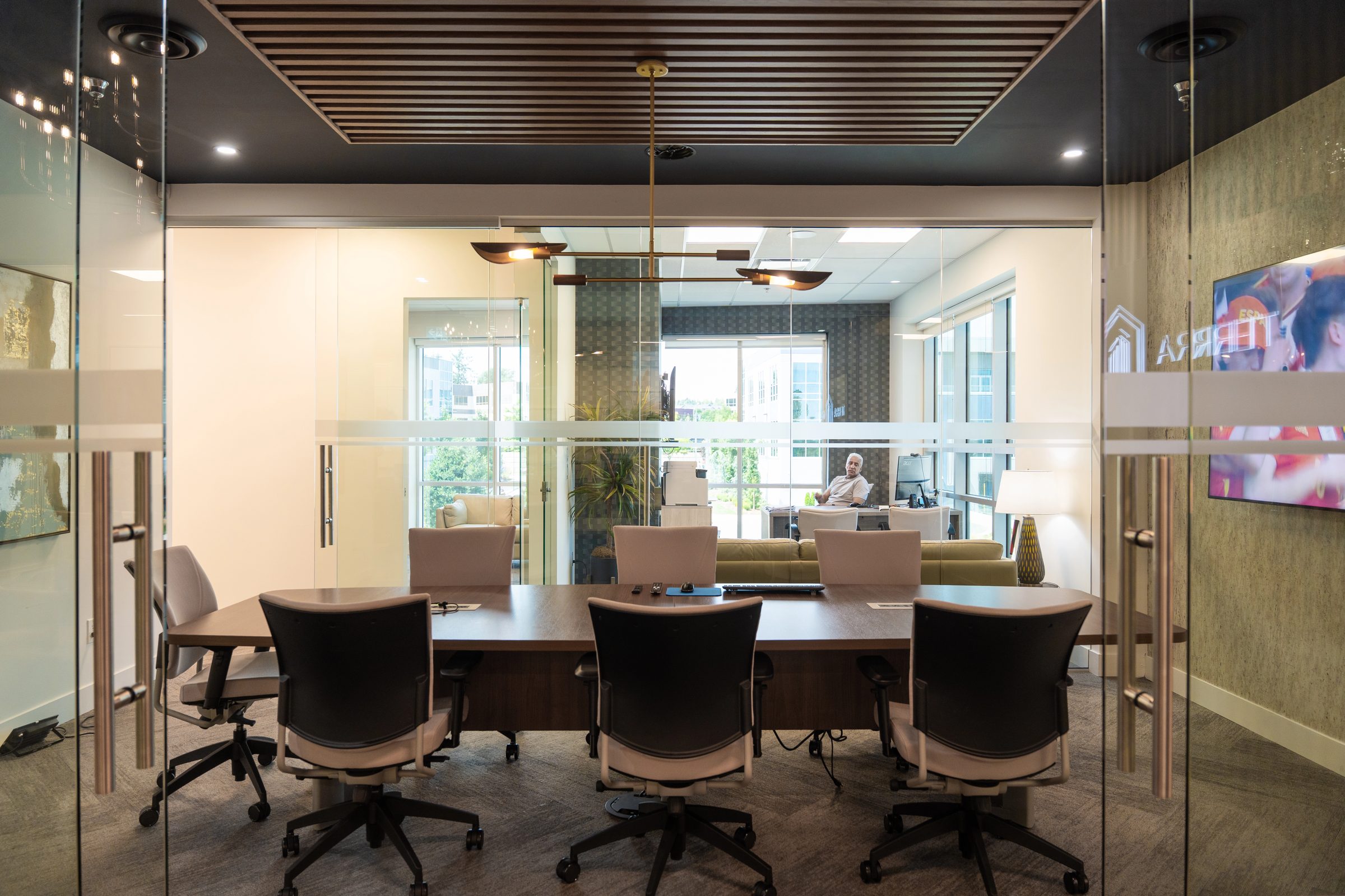 Boardroom in a commercial office delivered by BC Legacy